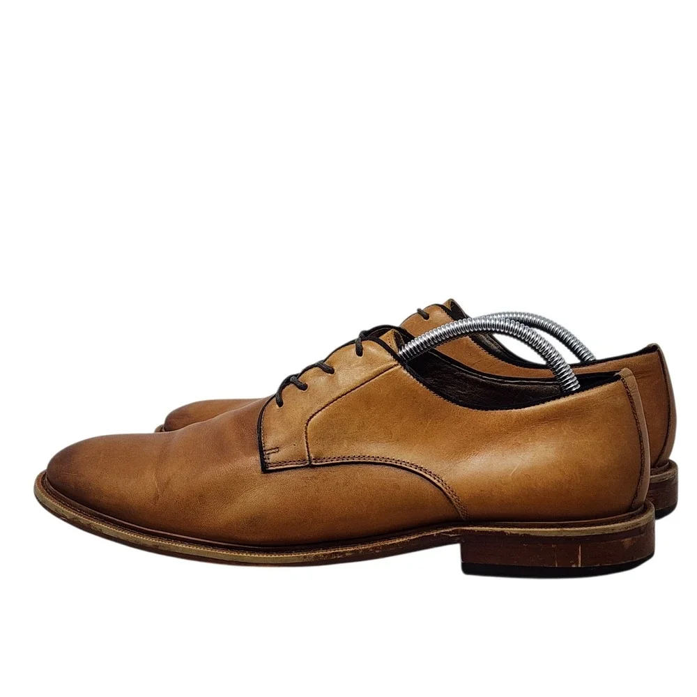 Banana Republic Dress Shoes 11 Mens Tan Genuine Italian Leather Oxford Derby‎